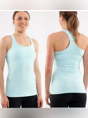 Lululemon Cool Racerback Tank Top in Aquamarine size 8